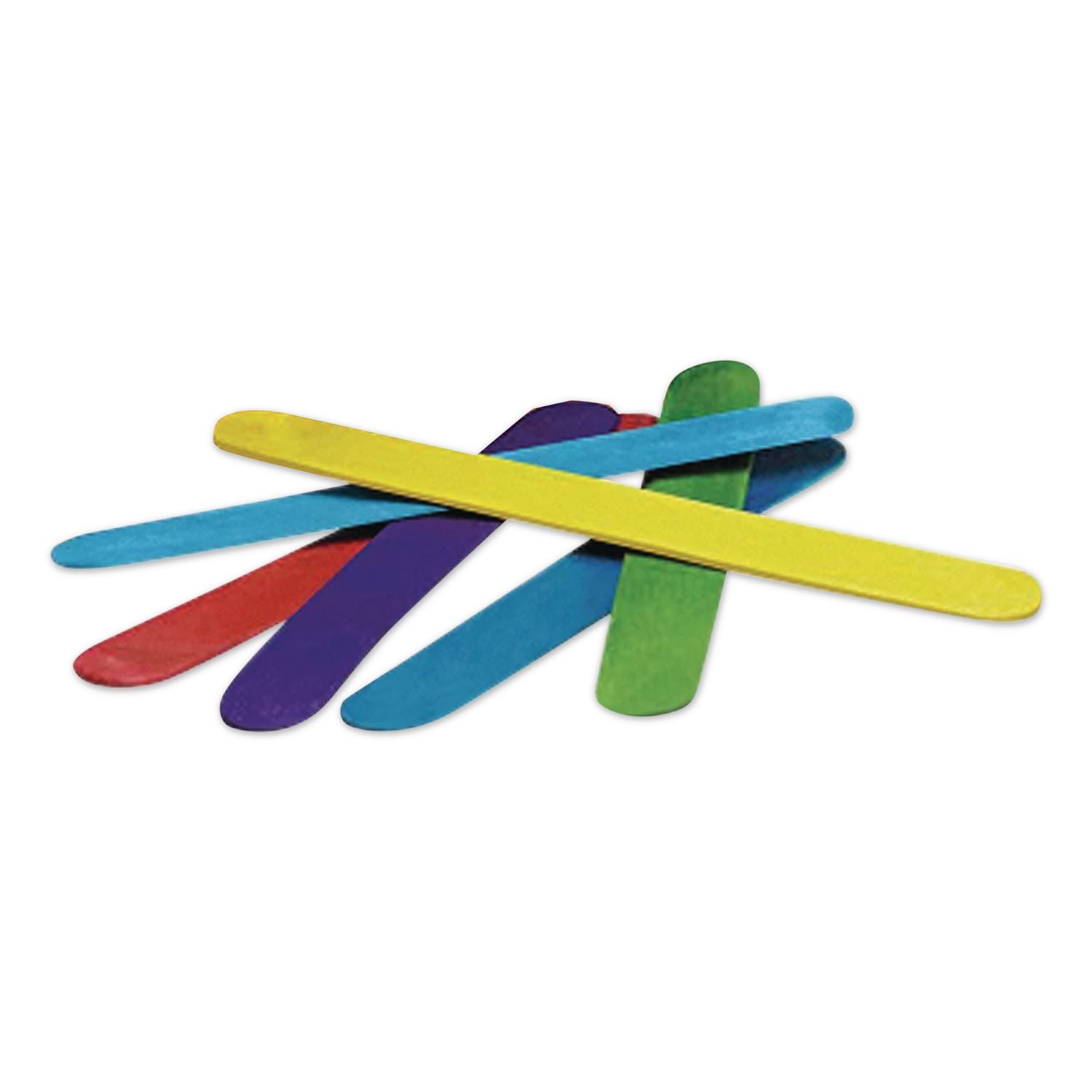 Colored Wood Craft Sticks, 6" x 0.75", Assorted, 500/Box
