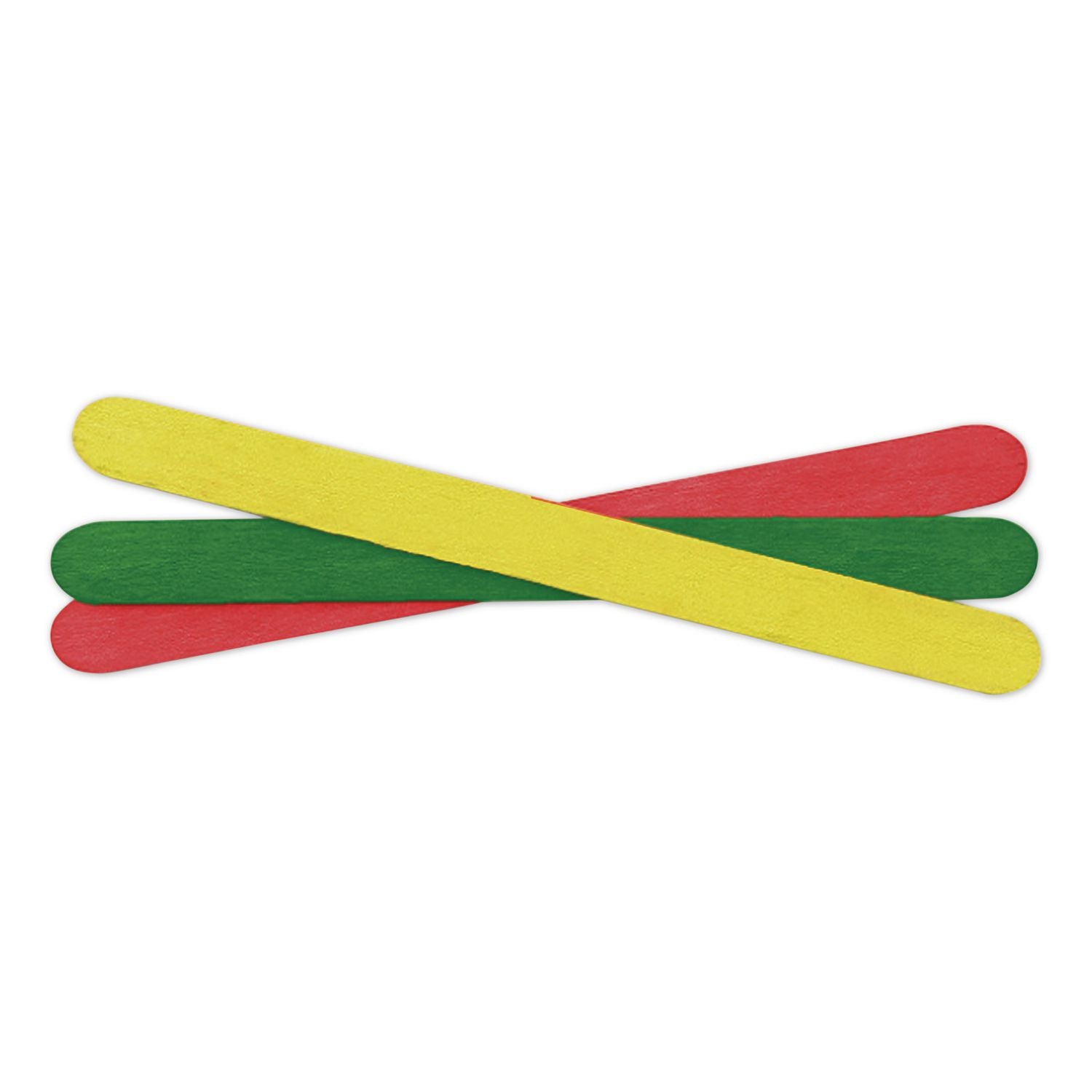 Colored Wood Craft Sticks, 4.5" x 0.38", Assorted, 1,000/Box