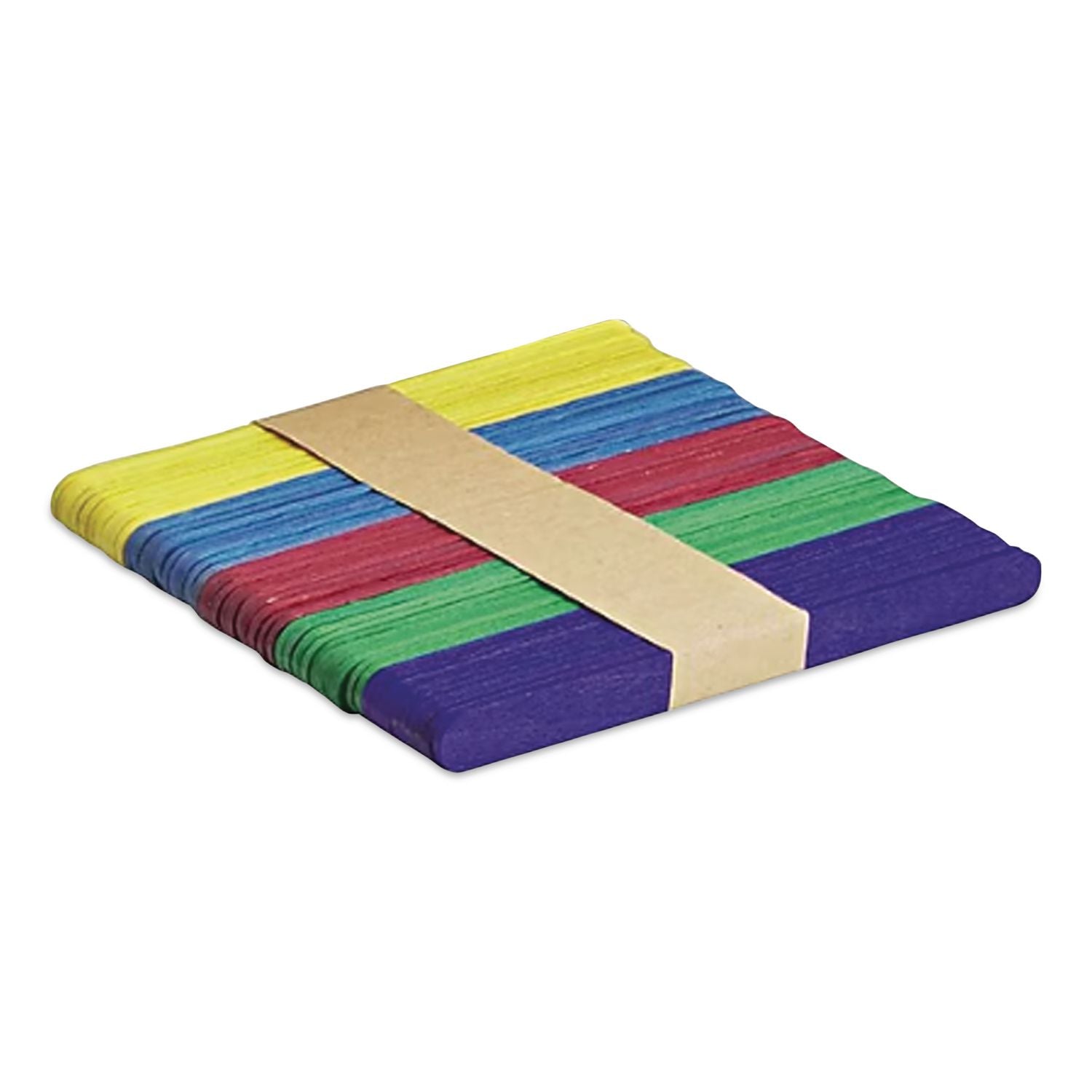 Colored Wood Craft Sticks, 4.5" x 0.38", Assorted, 1,000/Box