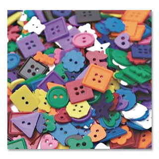 Plastic Button Assortment, 1 lb, Assorted Colors/Shapes/Sizes