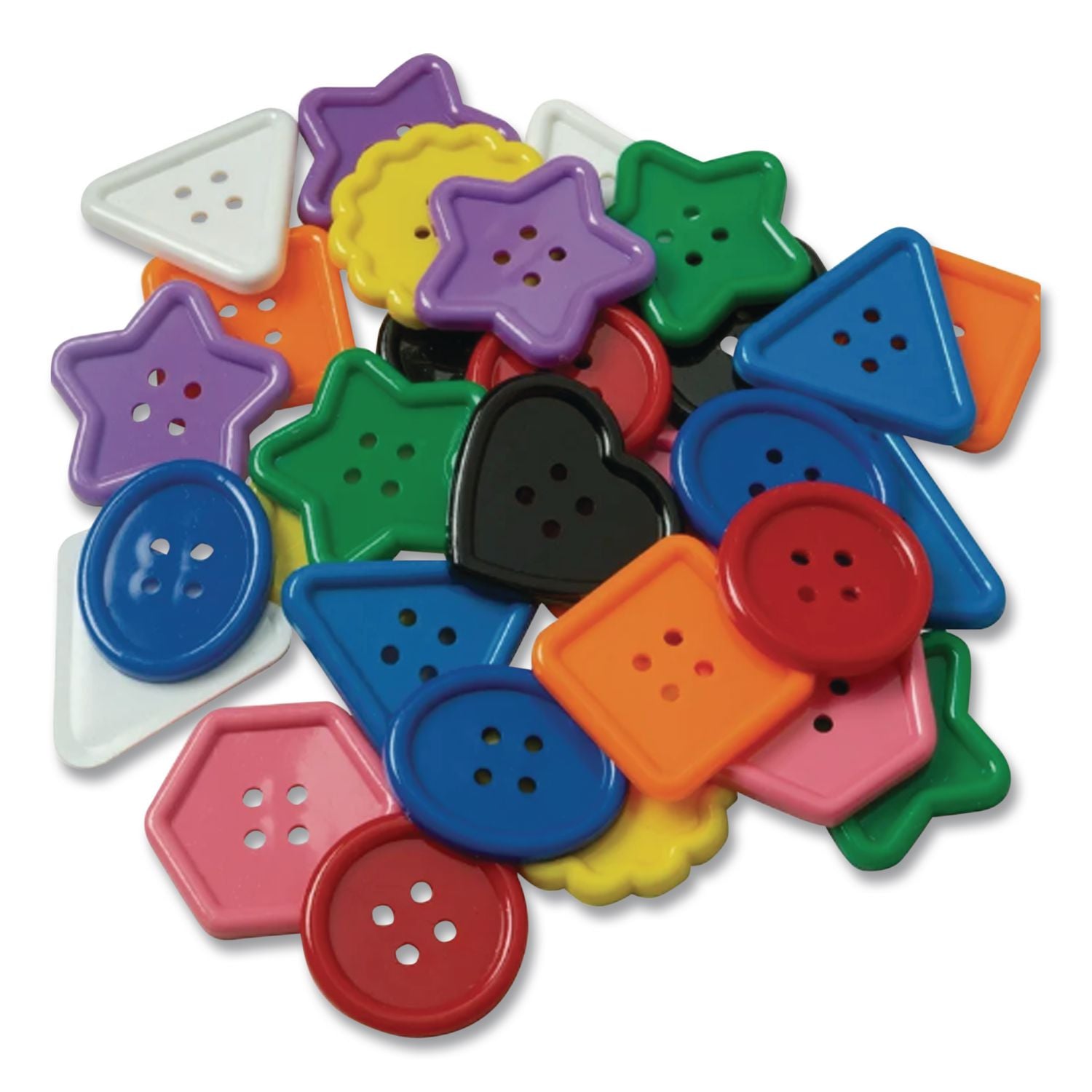 Plastic Button Assortment, 1 lb, Assorted Colors/Shapes/Sizes