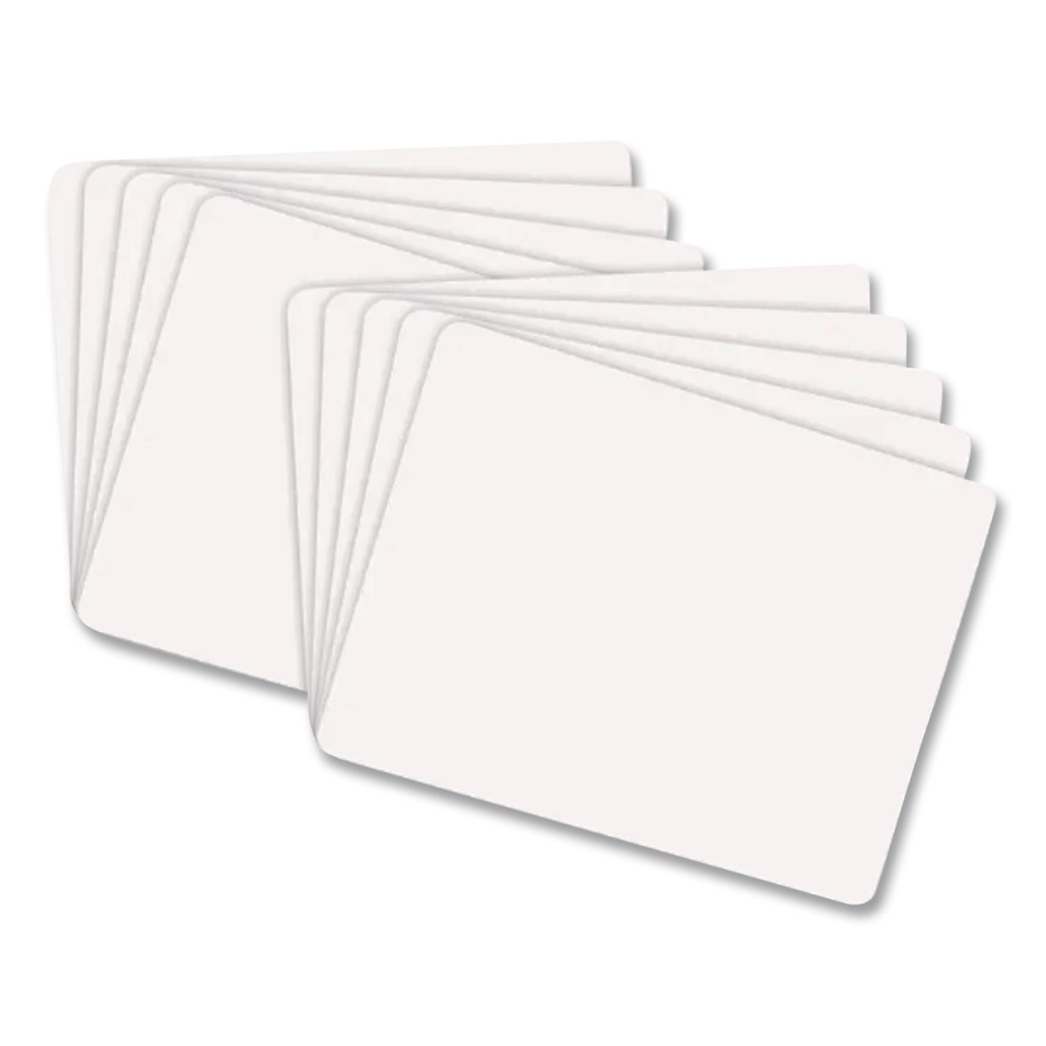 Unruled Dry Erase Student Boards, 12 x 9, White Surface, 10/Set