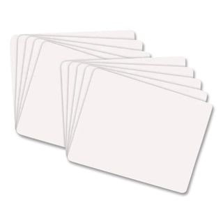 Unruled Dry Erase Student Boards, 12 x 9, White Surface, 10/Set