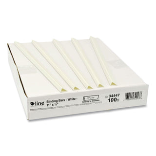 Slide 'N Grip Binding Bars, 40-Sheet Capacity, 11 x 0.25, White, 100/Box