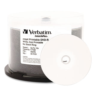 DVD-R DataLife Plus Printable Recordable Disc, 4.7 GB,16x, Spindle, White, 50/Pack