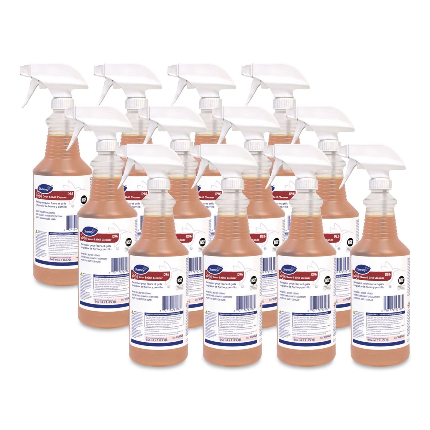Suma Oven and Grill Cleaner, Neutral, 32 oz, Spray Bottle, 12/Carton