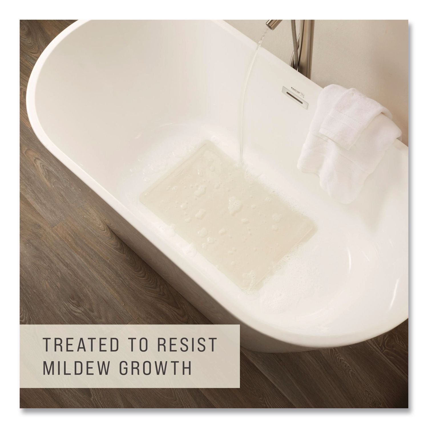 Safti-Grip Latex-Free Vinyl Bath Mat, 16 x 28, White