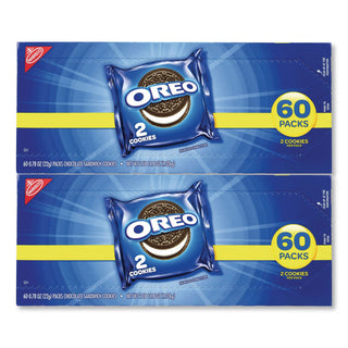 Oreo Chocolate Sandwich Cookies, 0.78 Oz Pack, 2 Cookies/pack, 60 Packs/box, Ships In 1-3 Business Days