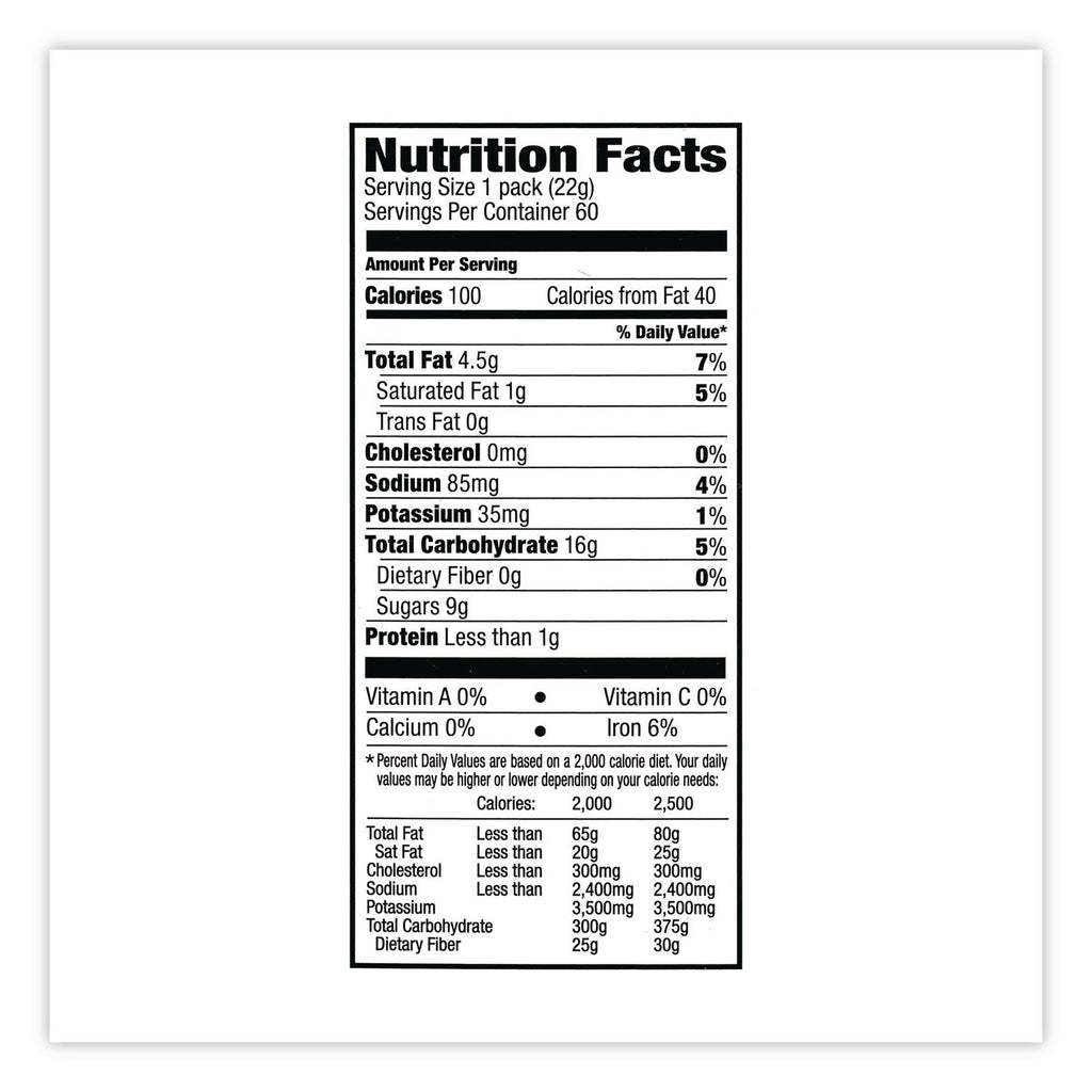 Oreo Chocolate Sandwich Cookies, 0.78 Oz Pack, 2 Cookies/pack, 60 Packs/box, Ships In 1-3 Business Days