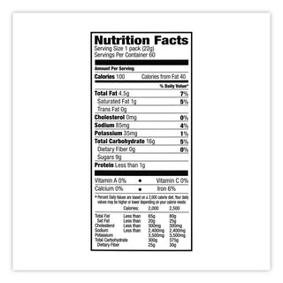 Oreo Chocolate Sandwich Cookies, 0.78 Oz Pack, 2 Cookies/pack, 60 Packs/box, Ships In 1-3 Business Days