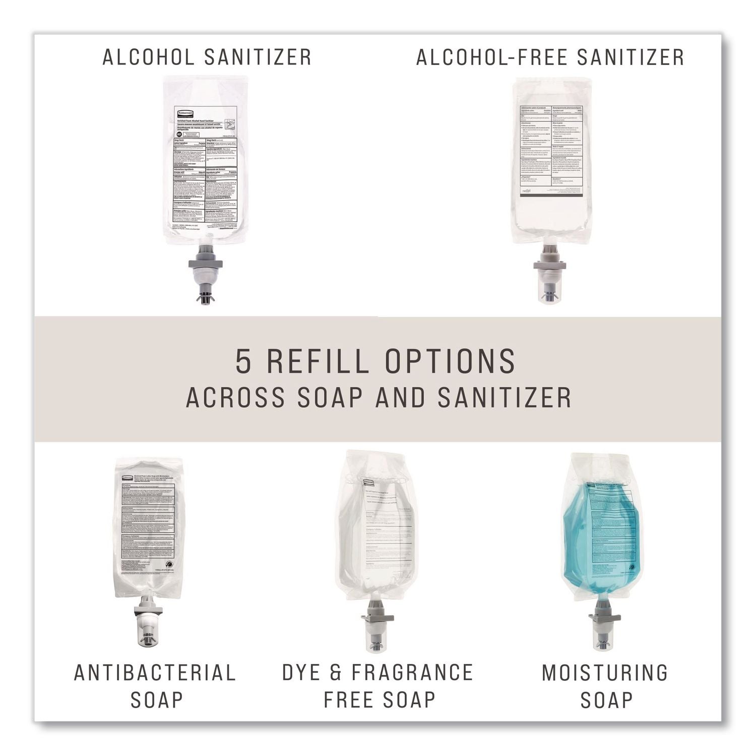 Rubbermaid Commercial Hand Sanitizer Foam Refill - Fragrance-free Scent - 37.2 fl oz (1100 mL) - Kill Germs - Hand - White Clear - Dye-free, Hygienic - 4 / Carton