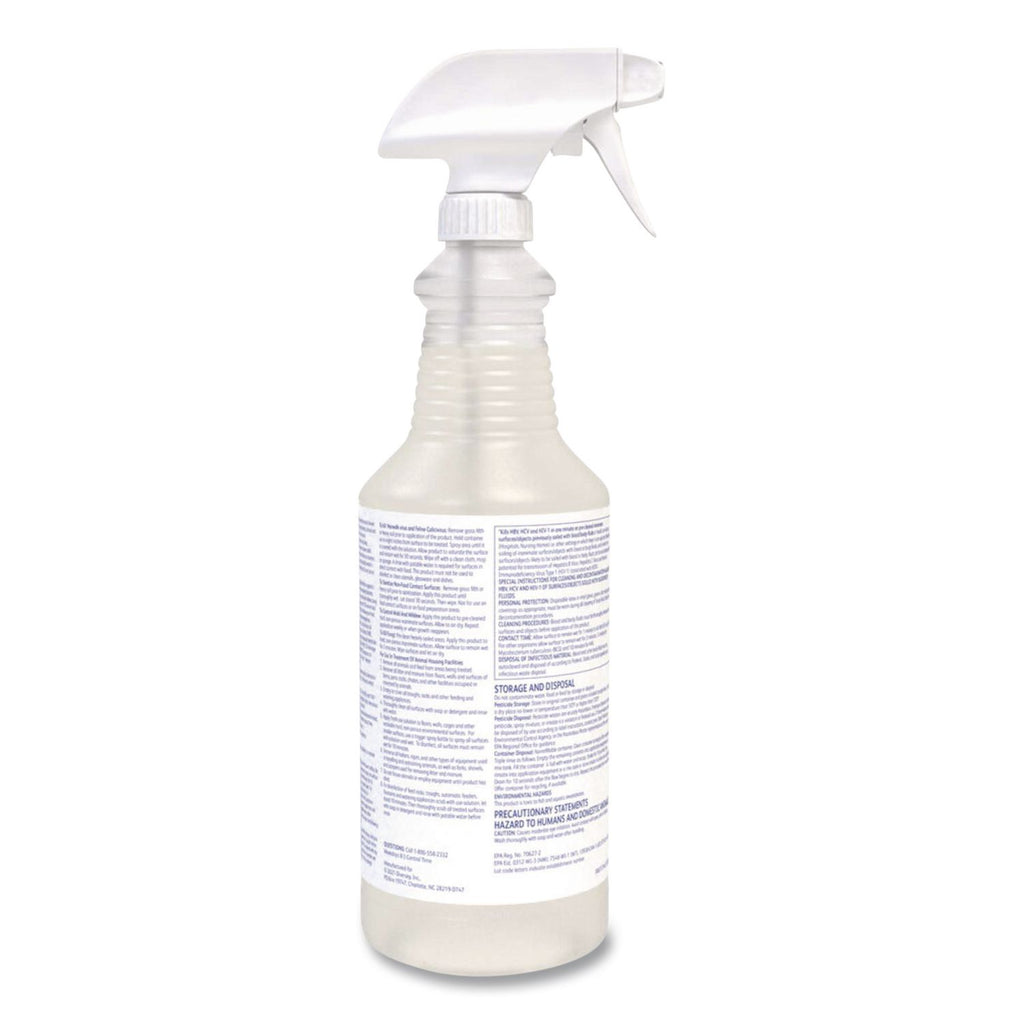 Virex TB Disinfectant Cleaner, Lemon Scent, Liquid, 32 oz Bottle, 12/Carton