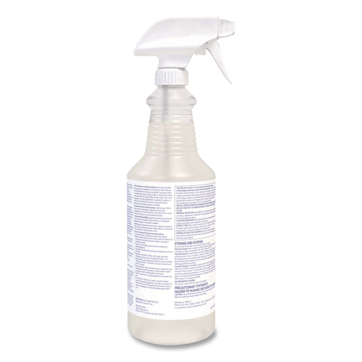 Virex TB Disinfectant Cleaner, Lemon Scent, Liquid, 32 oz Bottle, 12/Carton