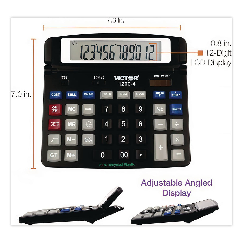 1200-4 Business Desktop Calculator, 12-Digit LCD