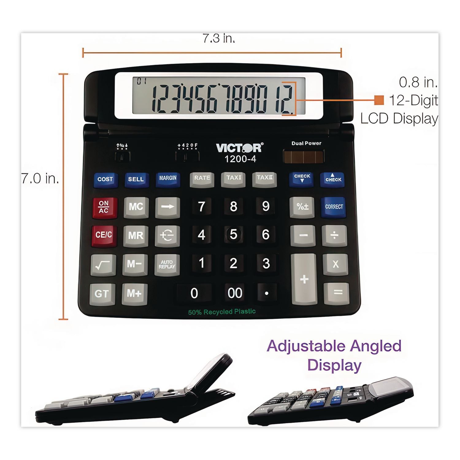 1200-4 Business Desktop Calculator, 12-Digit LCD
