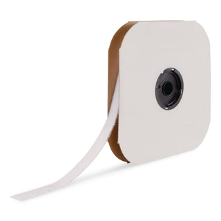 Sticky-Back Fasteners, Loop Side, 0.63" x 75 ft, White