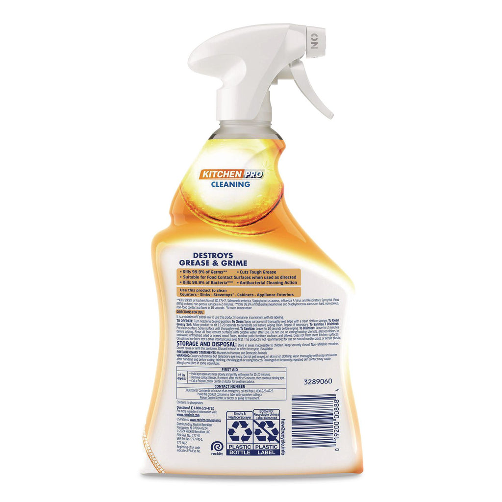 Kitchen Pro Antibacterial Cleaner, Citrus Scent, 22 oz Spray Bottle