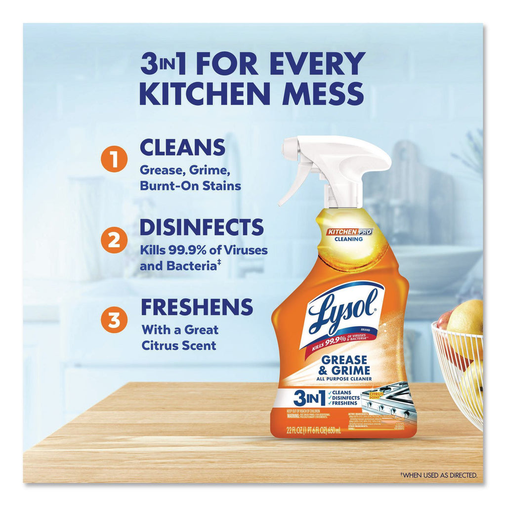 Kitchen Pro Antibacterial Cleaner, Citrus Scent, 22 oz Spray Bottle