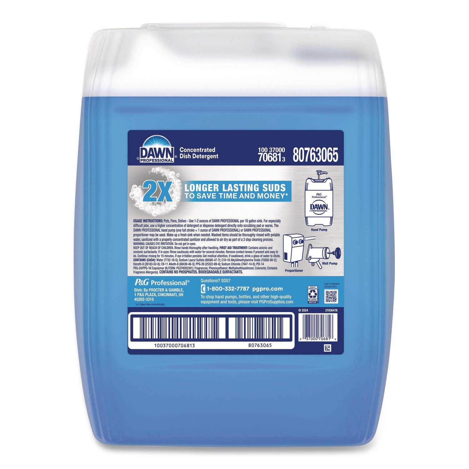 Manual Pot/Pan Dish Detergent, Original Scent, Five Gallon Cube