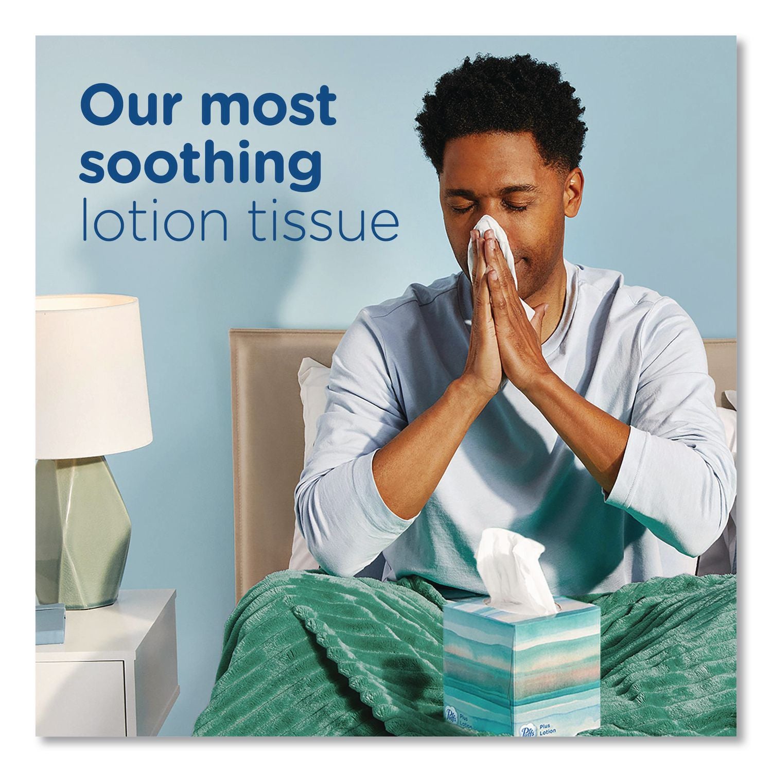 Plus Lotion Facial Tissue, 2-Ply, White, 124/Box, 3 Box/Pack