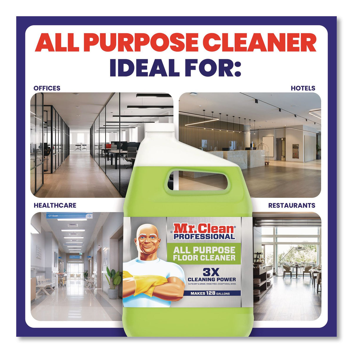 Finished Floor Cleaner, Lemon Scent, 1 gal Bottle, 3/Carton