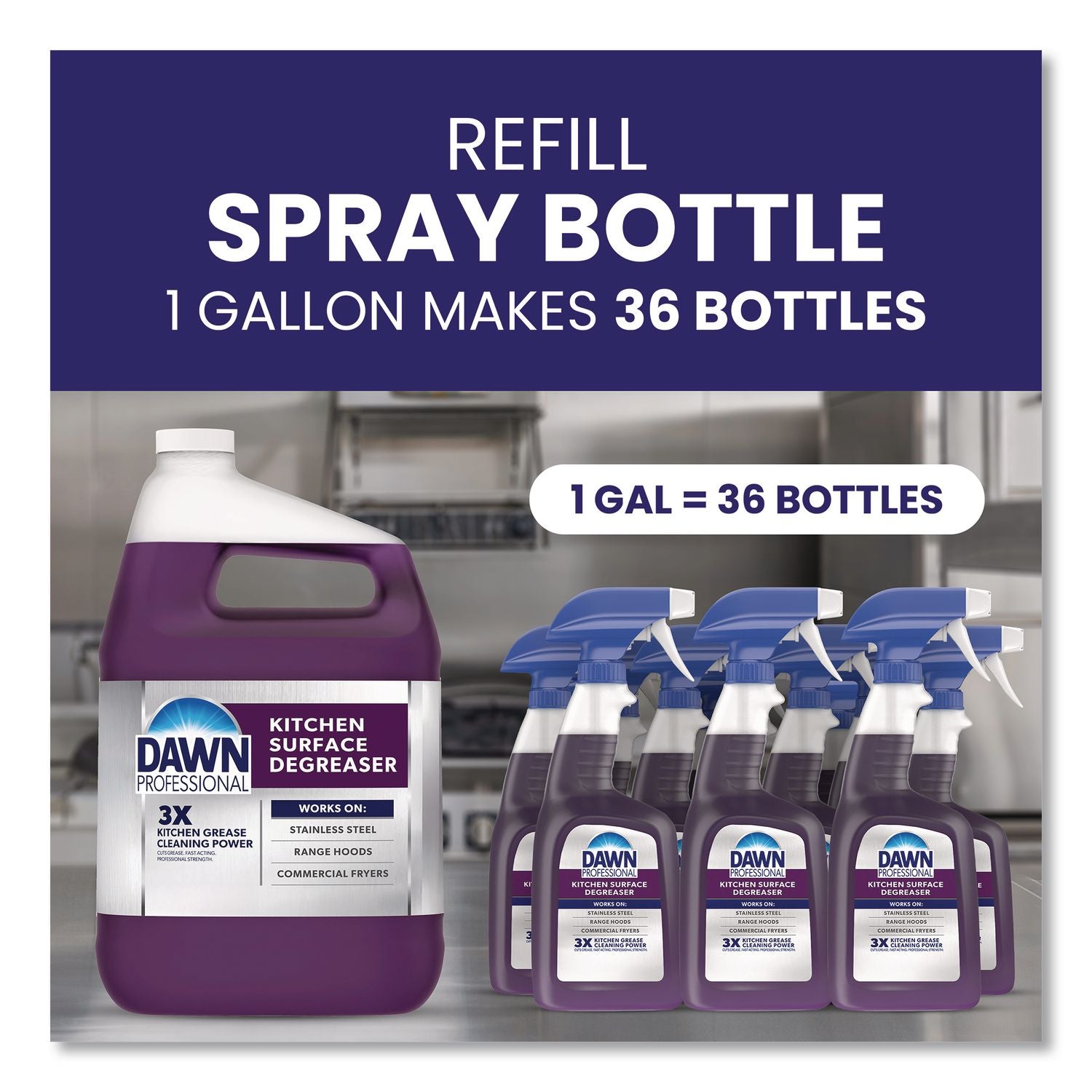 Multi-Surface Heavy Duty Degreaser, Fresh Scent, 1 gal Bottle, 2/Carton