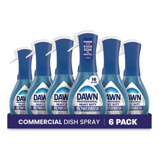 Heavy Duty Powerwash Commercial Dish Spray, Starter Kit with 16 oz Spray Bottle and 5 Refills/Carton