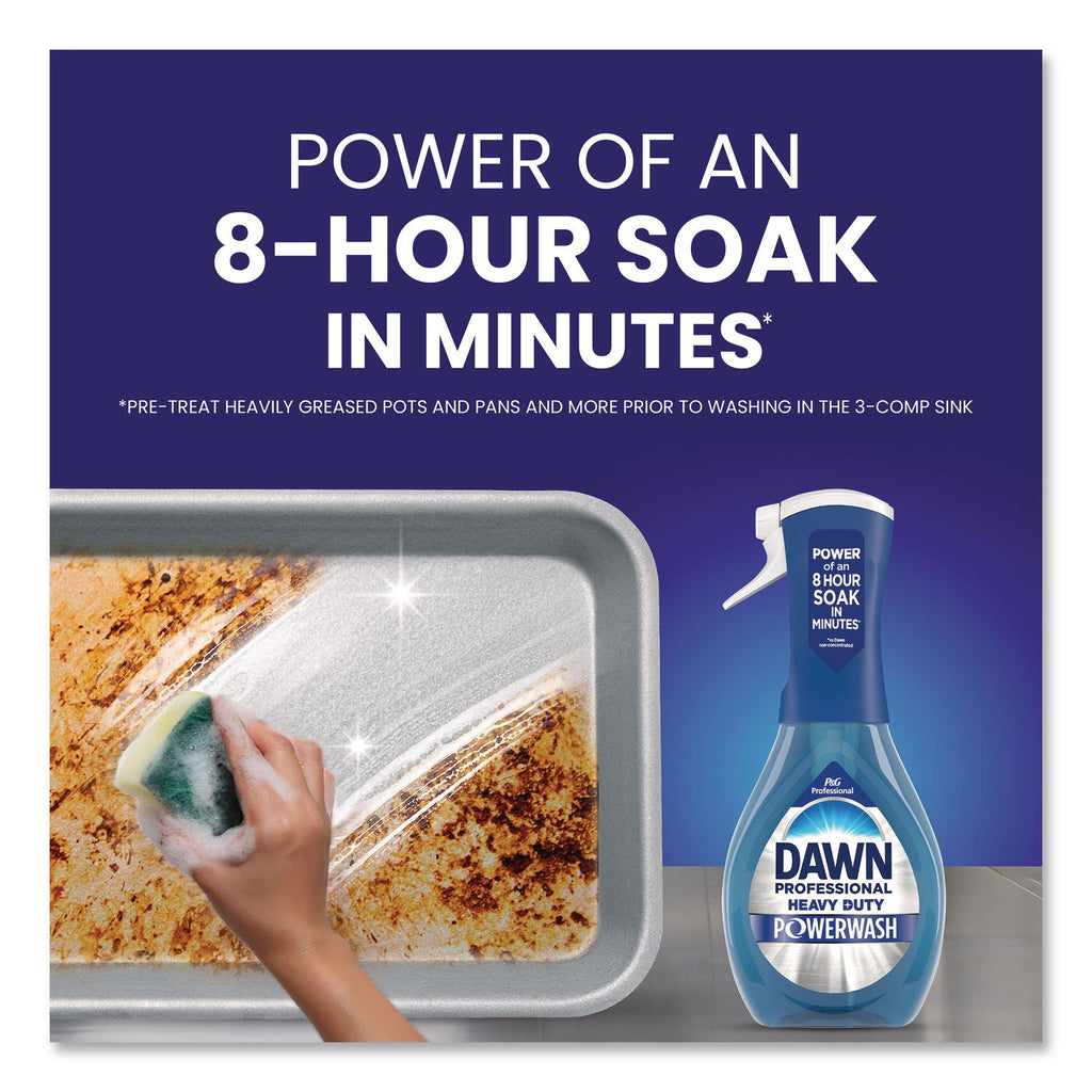 Heavy Duty Powerwash Commercial Dish Spray, Starter Kit with 16 oz Spray Bottle and 5 Refills/Carton