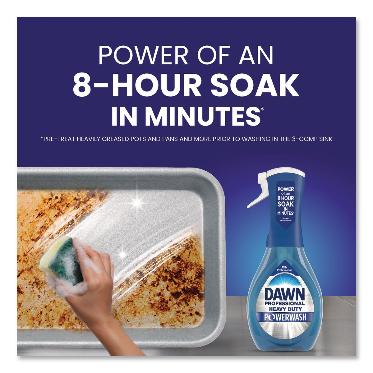 Heavy Duty Powerwash Commercial Dish Spray, Starter Kit with 16 oz Spray Bottle and 5 Refills/Carton