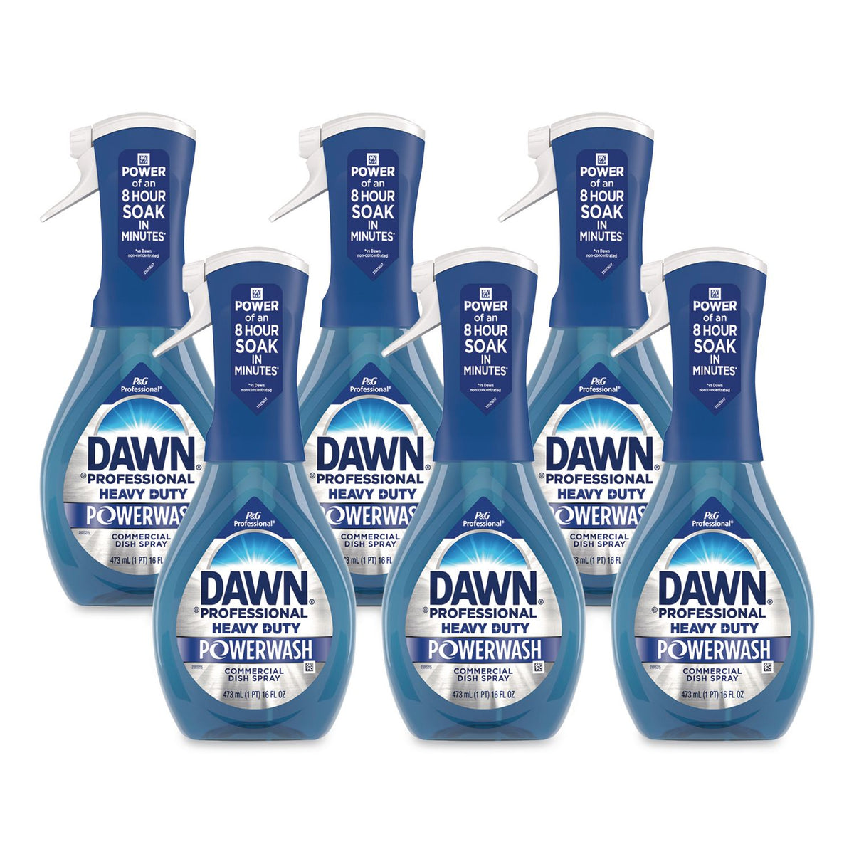 Heavy Duty Powerwash Commercial Dish Spray, Starter Kit with 16 oz Spray Bottle and 5 Refills/Carton
