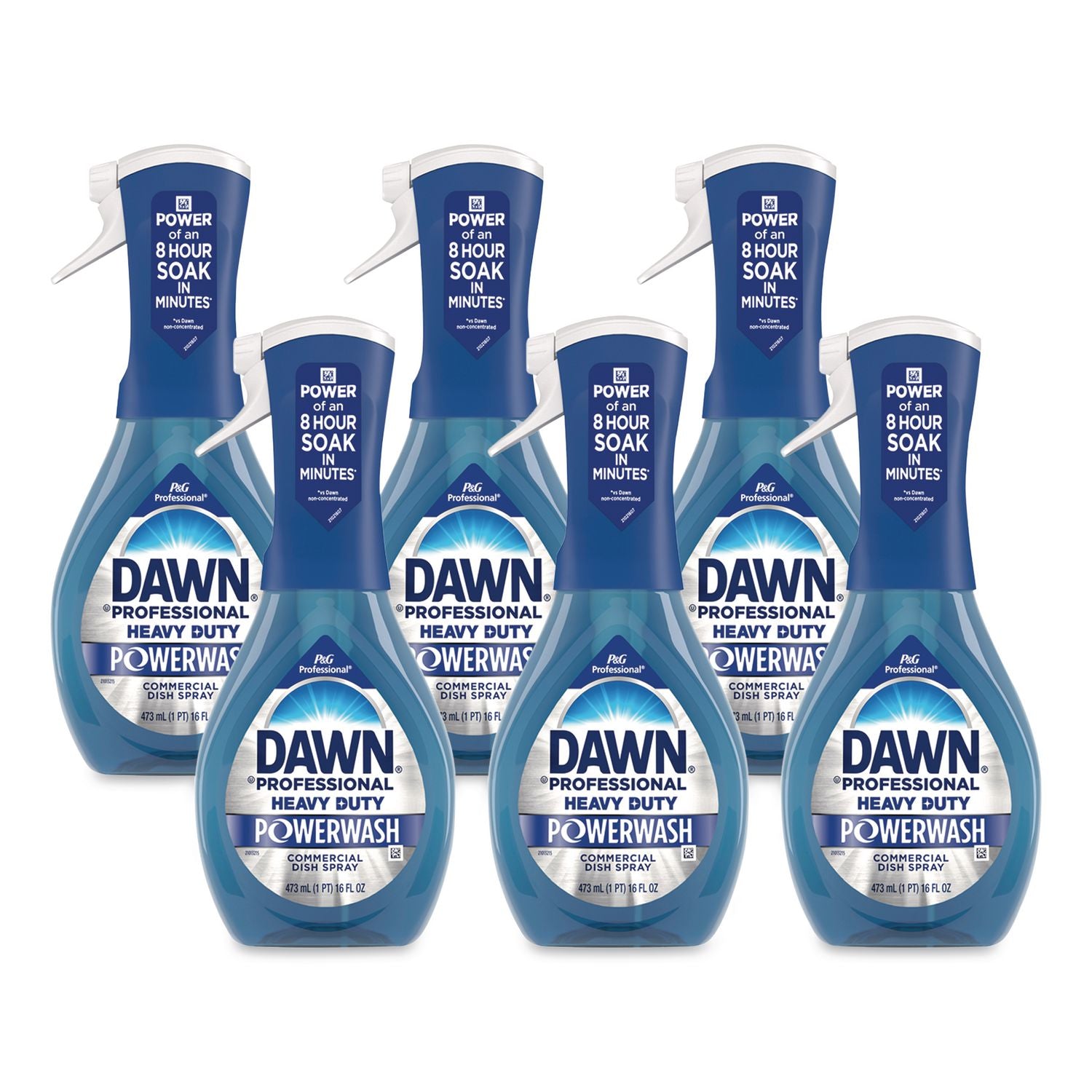 Heavy Duty Powerwash Commercial Dish Spray, Starter Kit with 16 oz Spray Bottle and 5 Refills/Carton