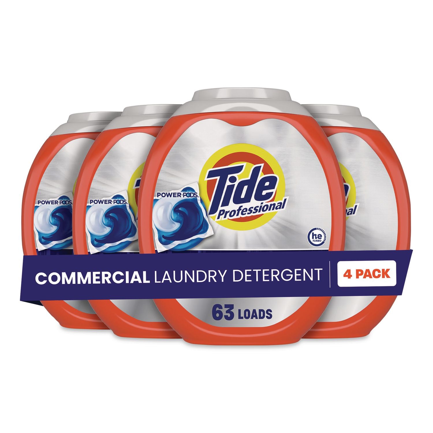 Commercial Power PODS Laundry Detergent, 63 Liquid Pods/Tub, 4 Tubs/Carton