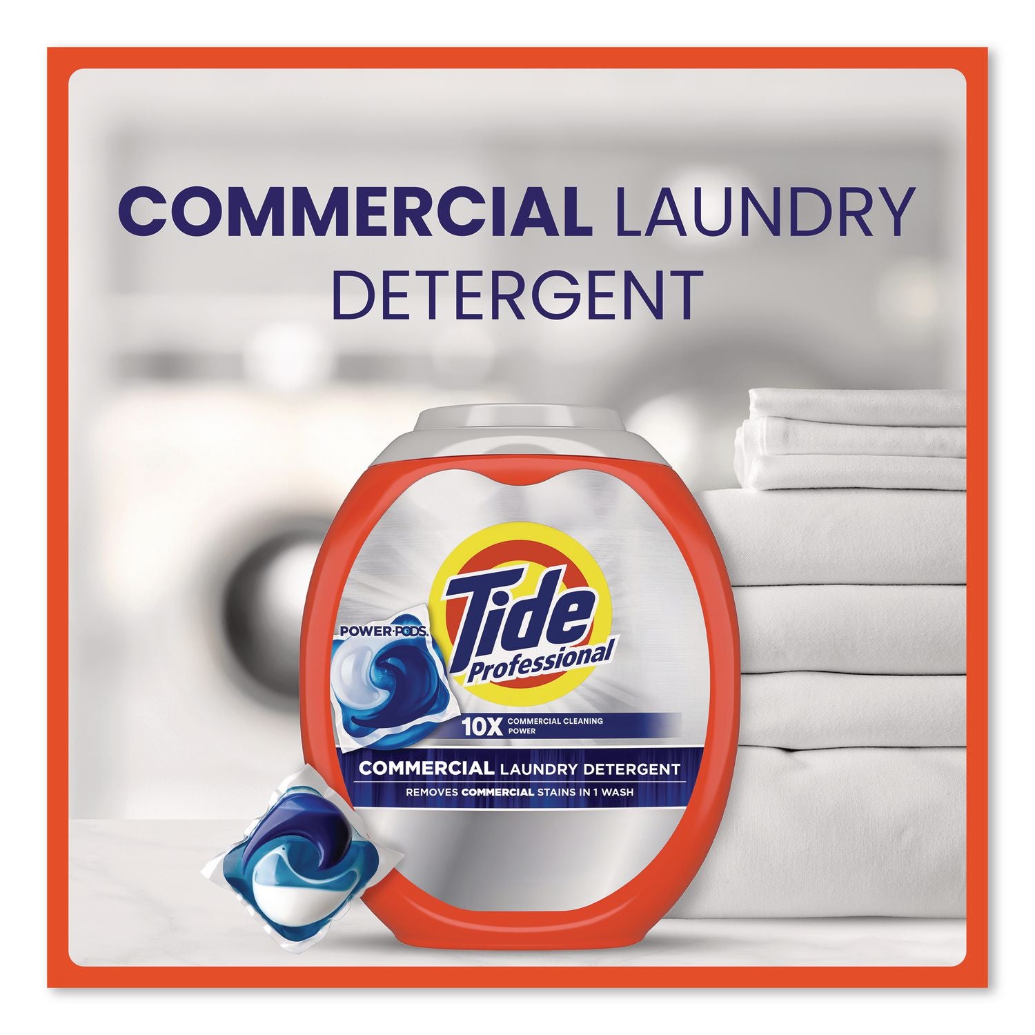 Commercial Power PODS Laundry Detergent, 63 Liquid Pods/Tub, 4 Tubs/Carton