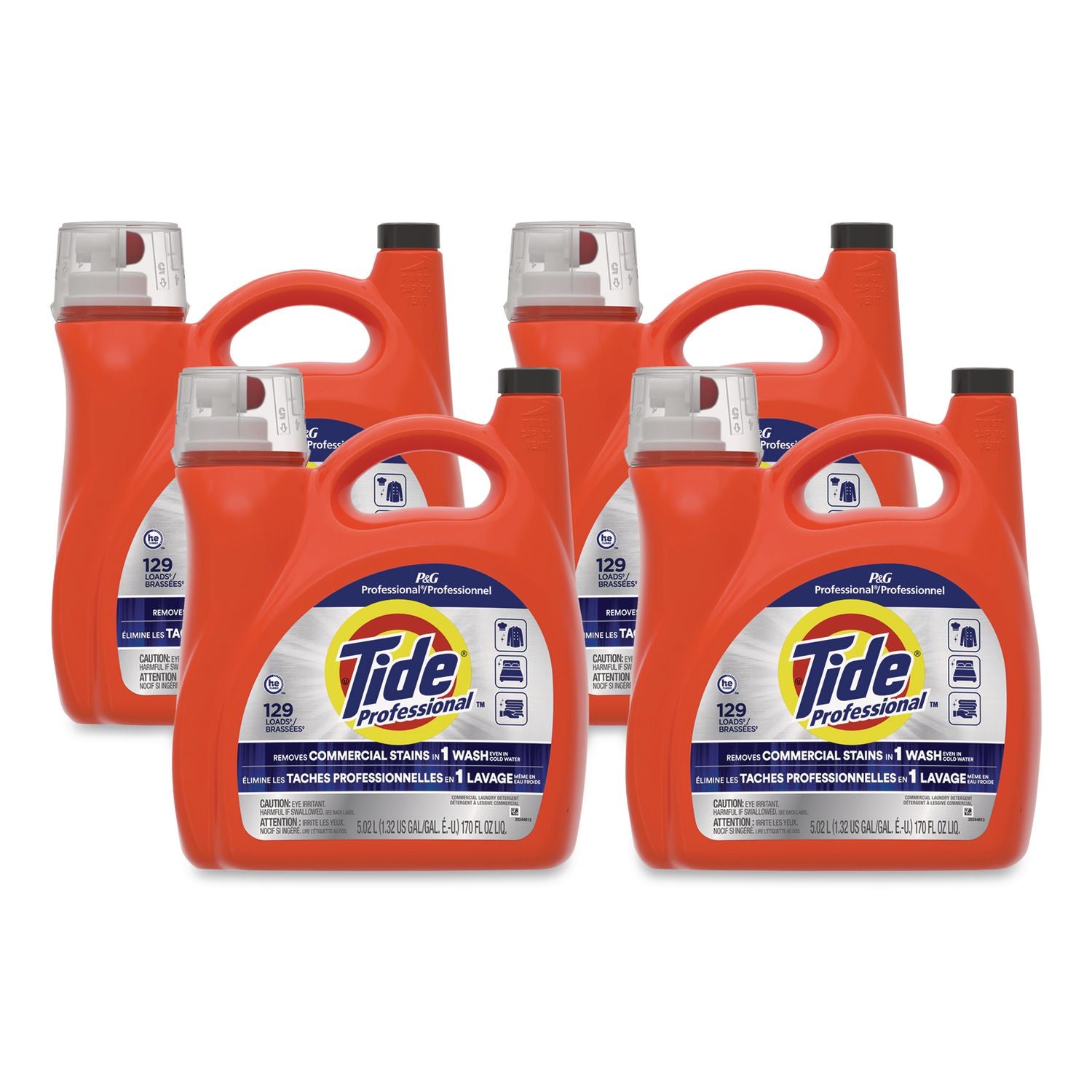 Commercial Liquid Laundry Detergent, 170 oz Pour Bottle, 4/Carton