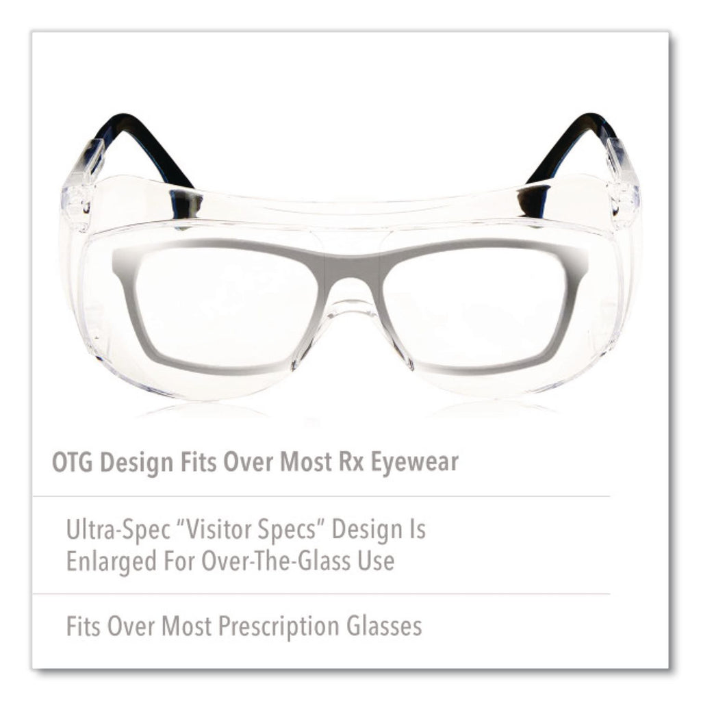Ultraspec 2001 OTG Safety Eyewear, Clear/Black Frame, Clear Lens