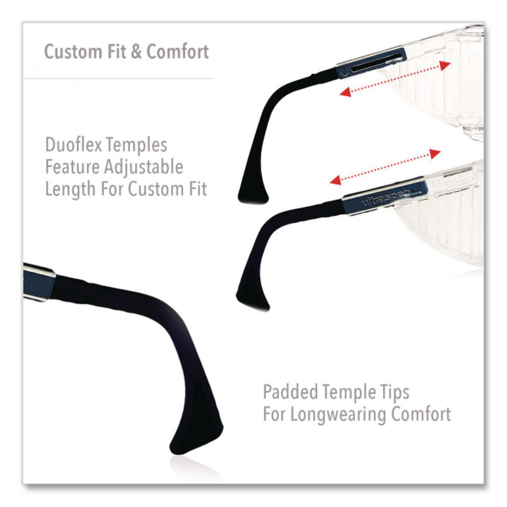 Ultraspec 2001 OTG Safety Eyewear, Clear/Black Frame, Clear Lens