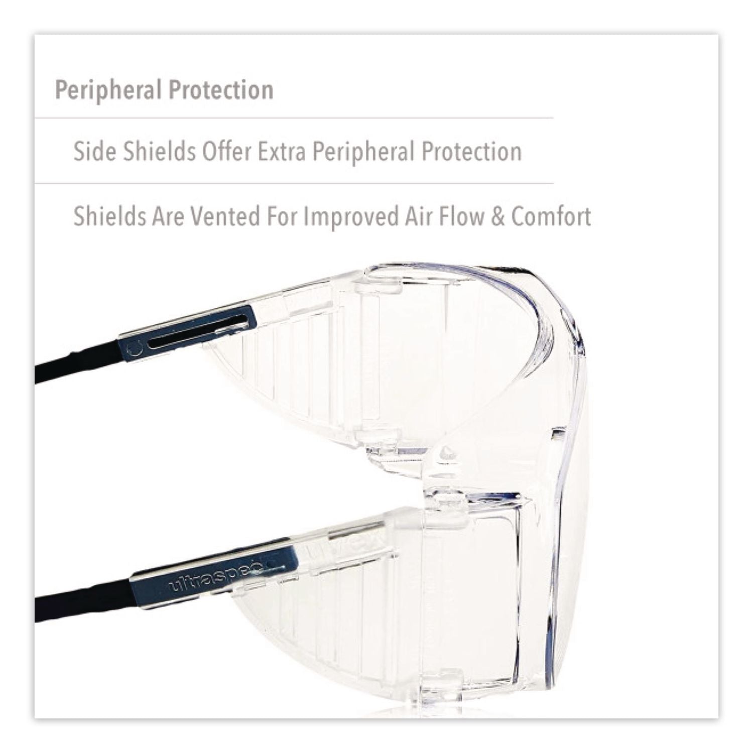 Ultraspec 2001 OTG Safety Eyewear, Clear/Black Frame, Clear Lens