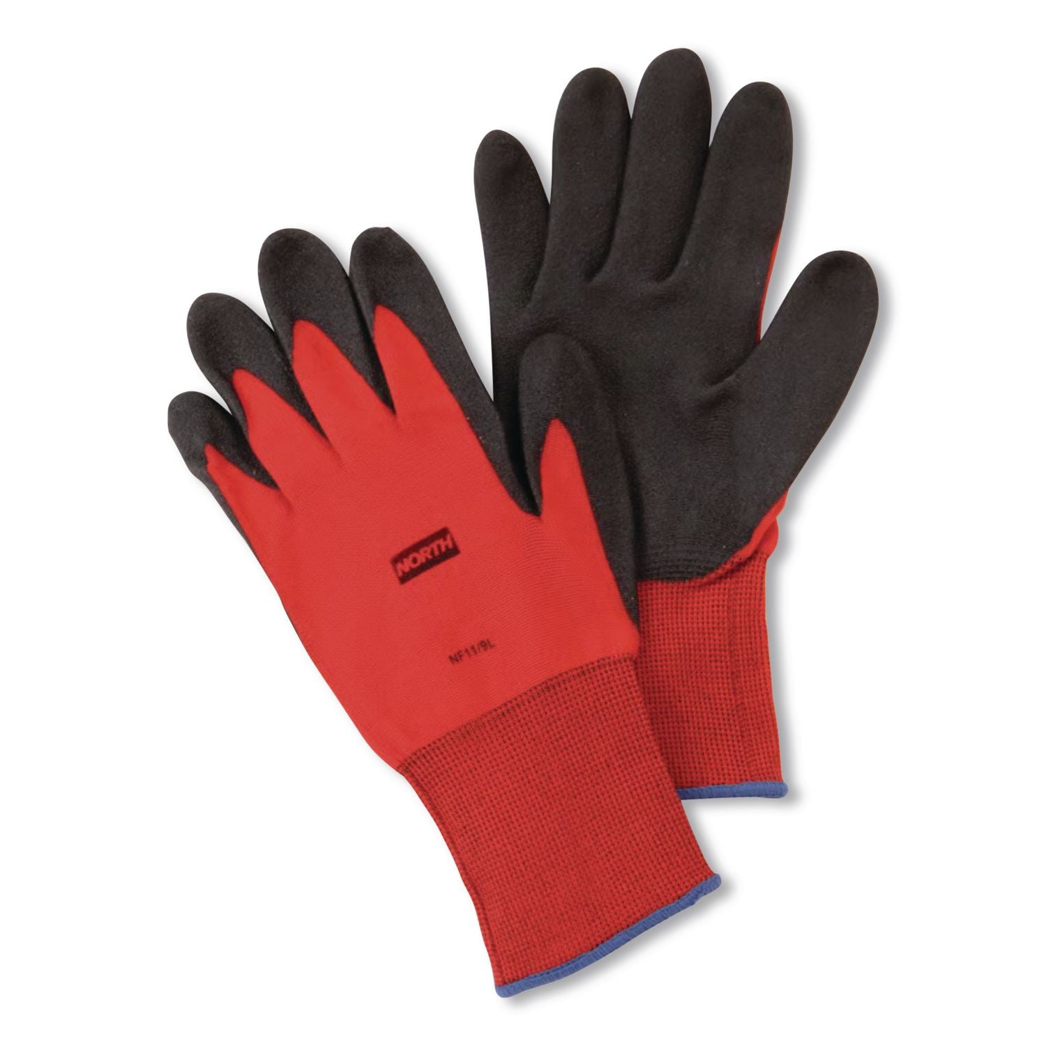 NorthFlex Red Foamed PVC Palm Coated Gloves, Medium, Dozen