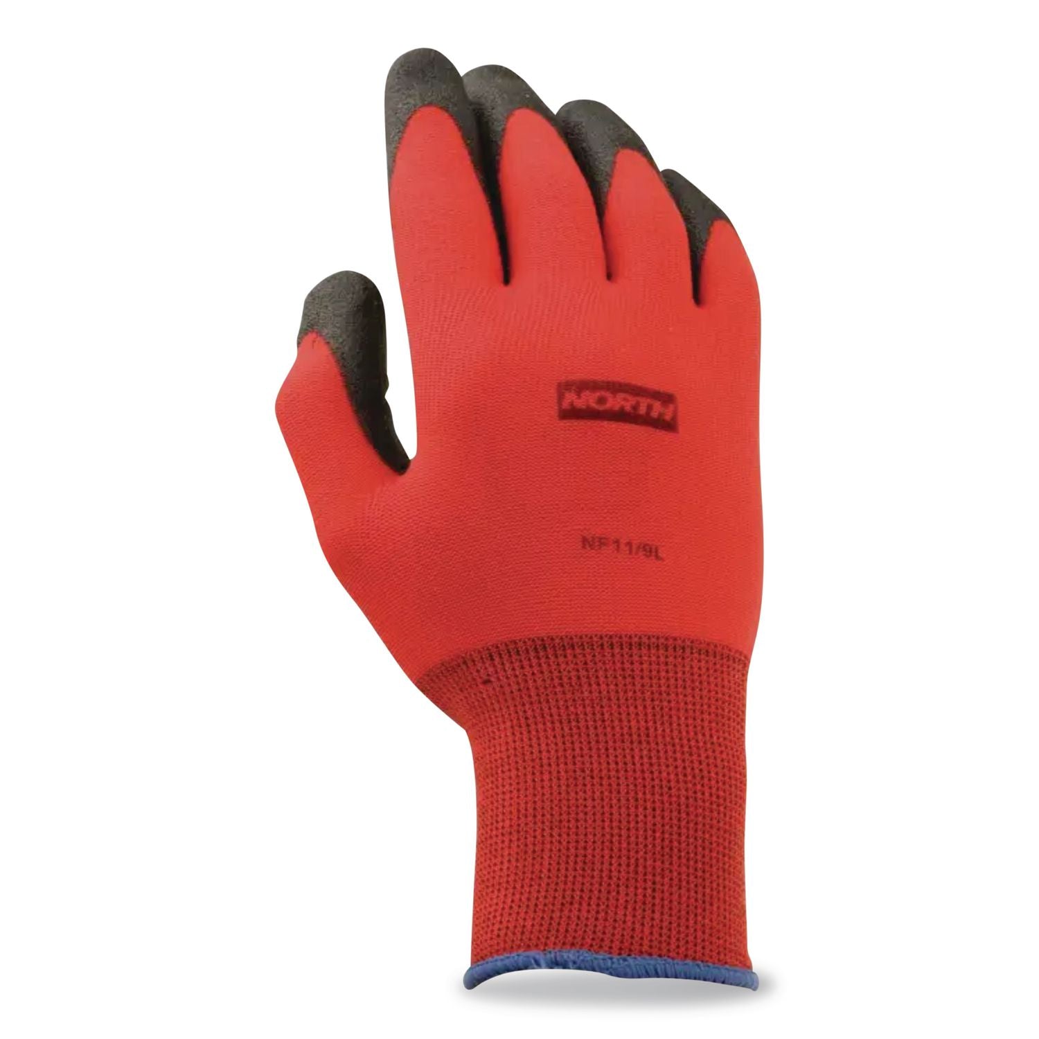 NorthFlex Red Foamed PVC Palm Coated Gloves, Medium, Dozen