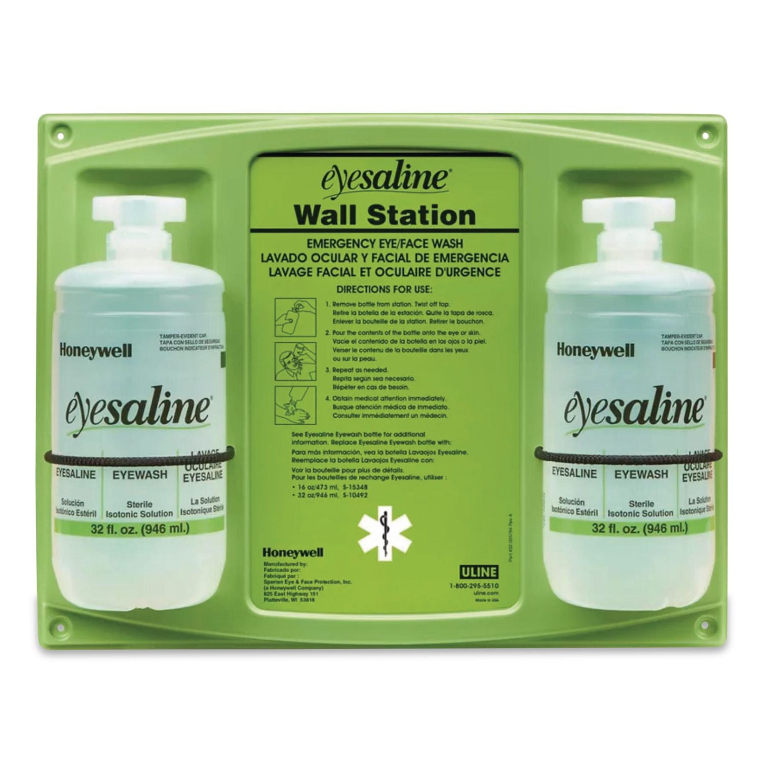 Fendall Eyesaline Eyewash Bottle Refill, 32 oz Bottle, 12/Carton