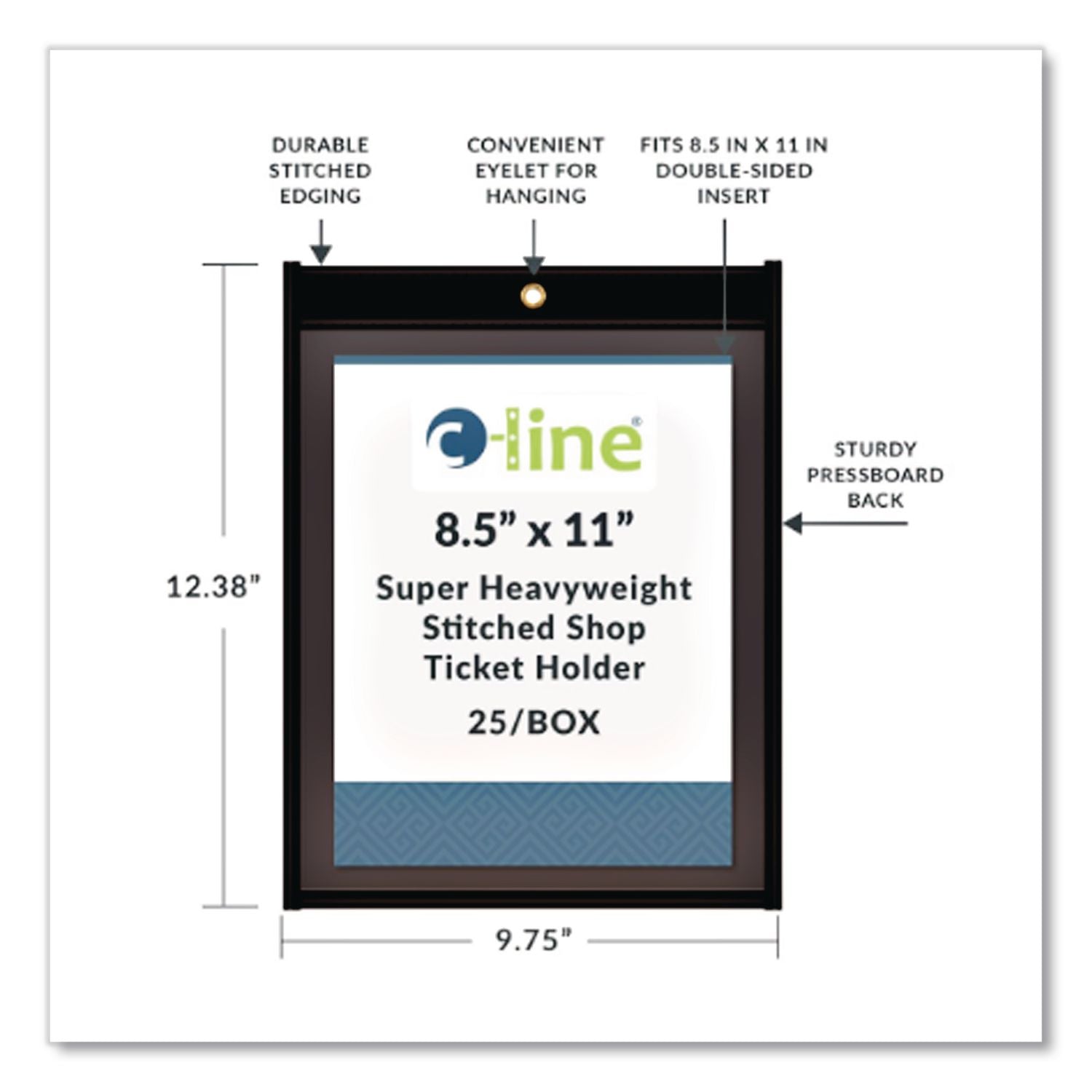 Shop Ticket Holders, Stitched, One Side Clear, 50 Sheets, 8.5 x 11, 25/Box