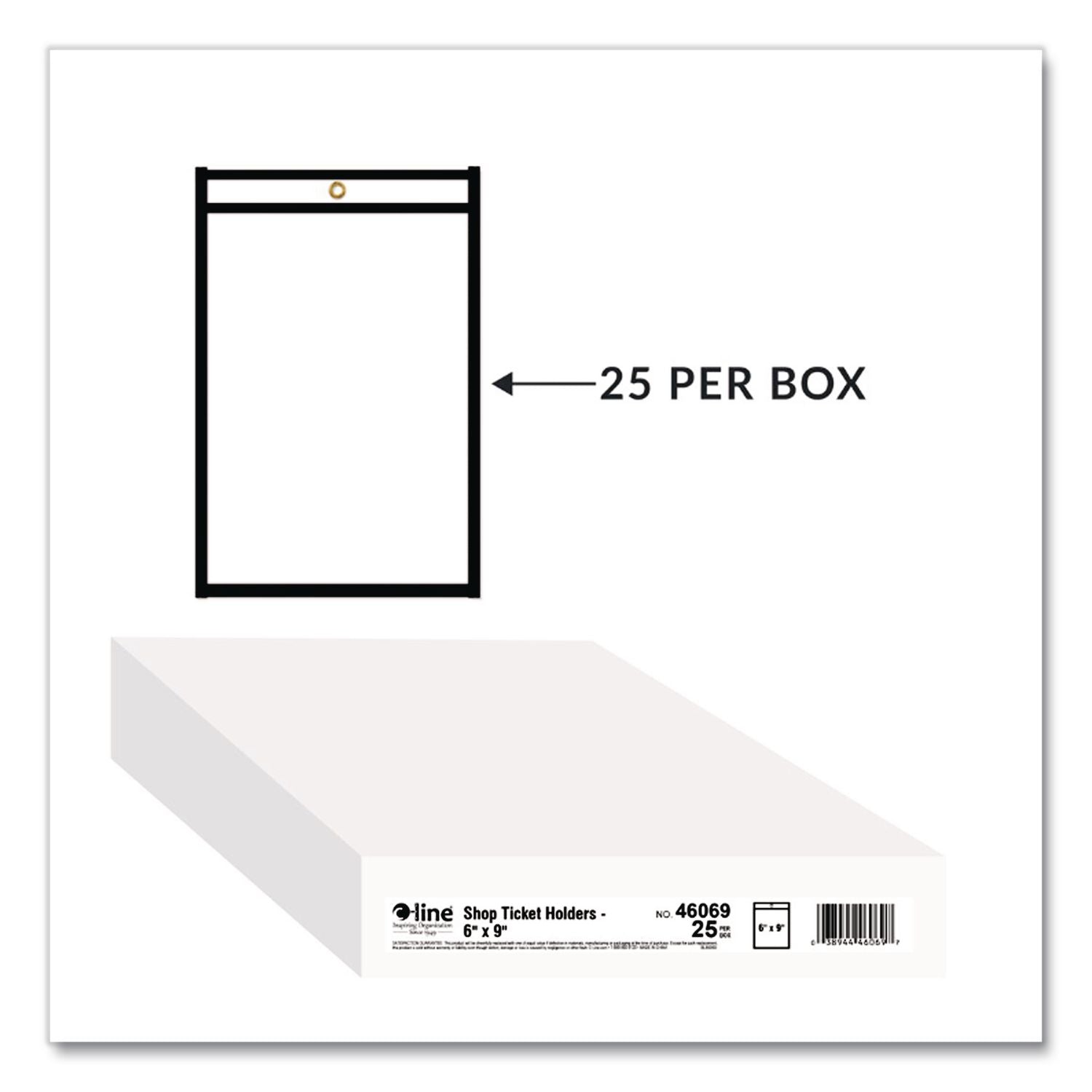 Shop Ticket Holders, Stitched, Both Sides Clear, 50 Sheets, 6 x 9, 25/Box
