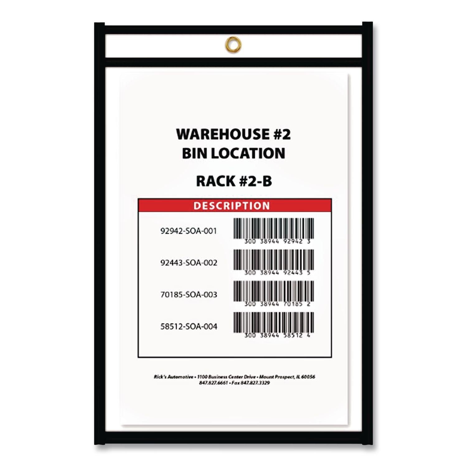 Shop Ticket Holders, Stitched, Both Sides Clear, 50 Sheets, 6 x 9, 25/Box