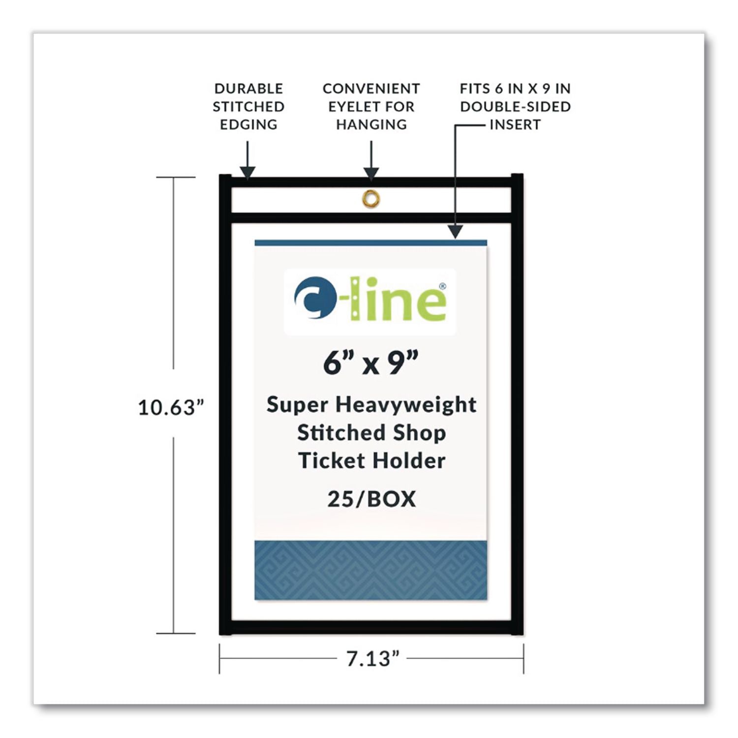 Shop Ticket Holders, Stitched, Both Sides Clear, 50 Sheets, 6 x 9, 25/Box