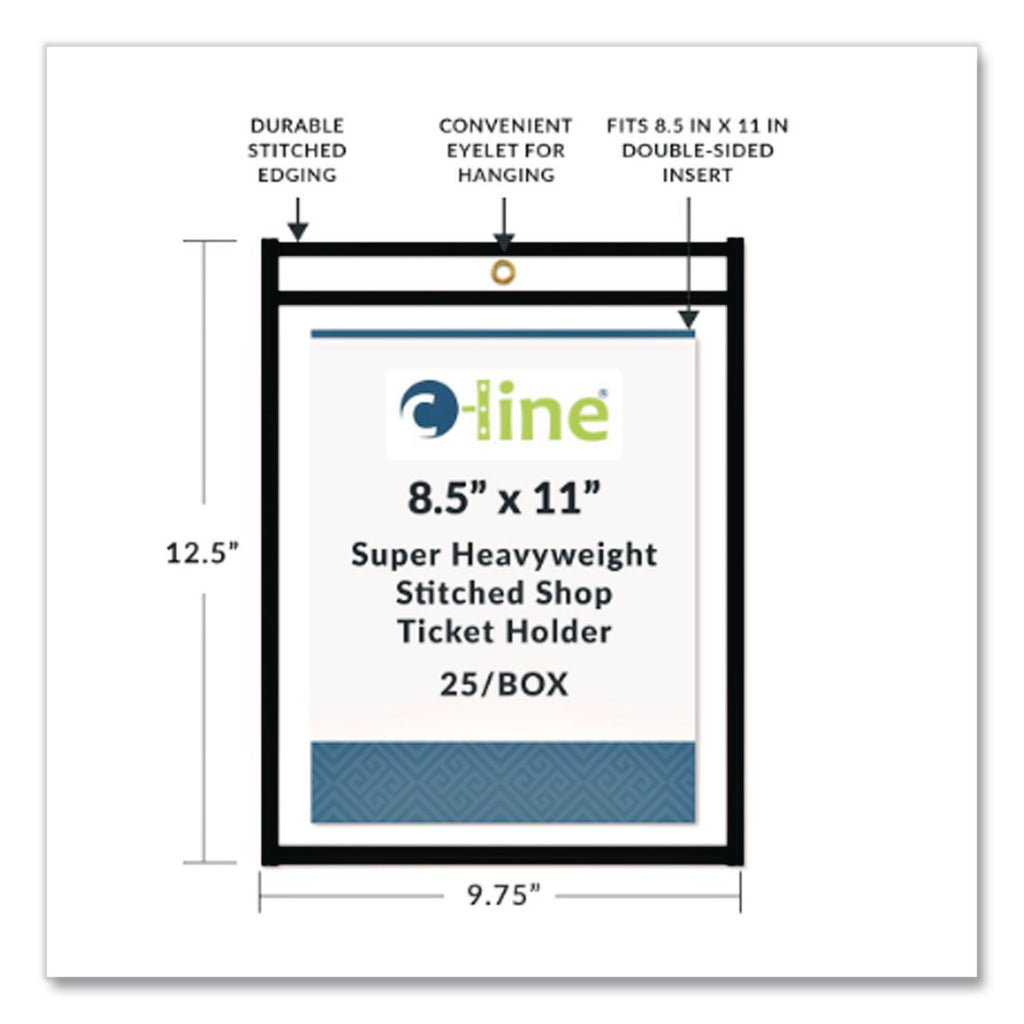 Shop Ticket Holders, Stitched, Both Sides Clear, 50 Sheets, 8.5 x 11, 25/Box