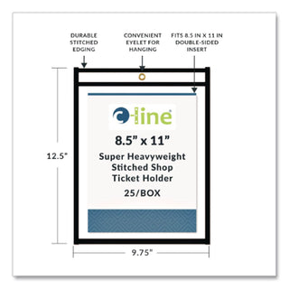 Shop Ticket Holders, Stitched, Both Sides Clear, 50 Sheets, 8.5 x 11, 25/Box