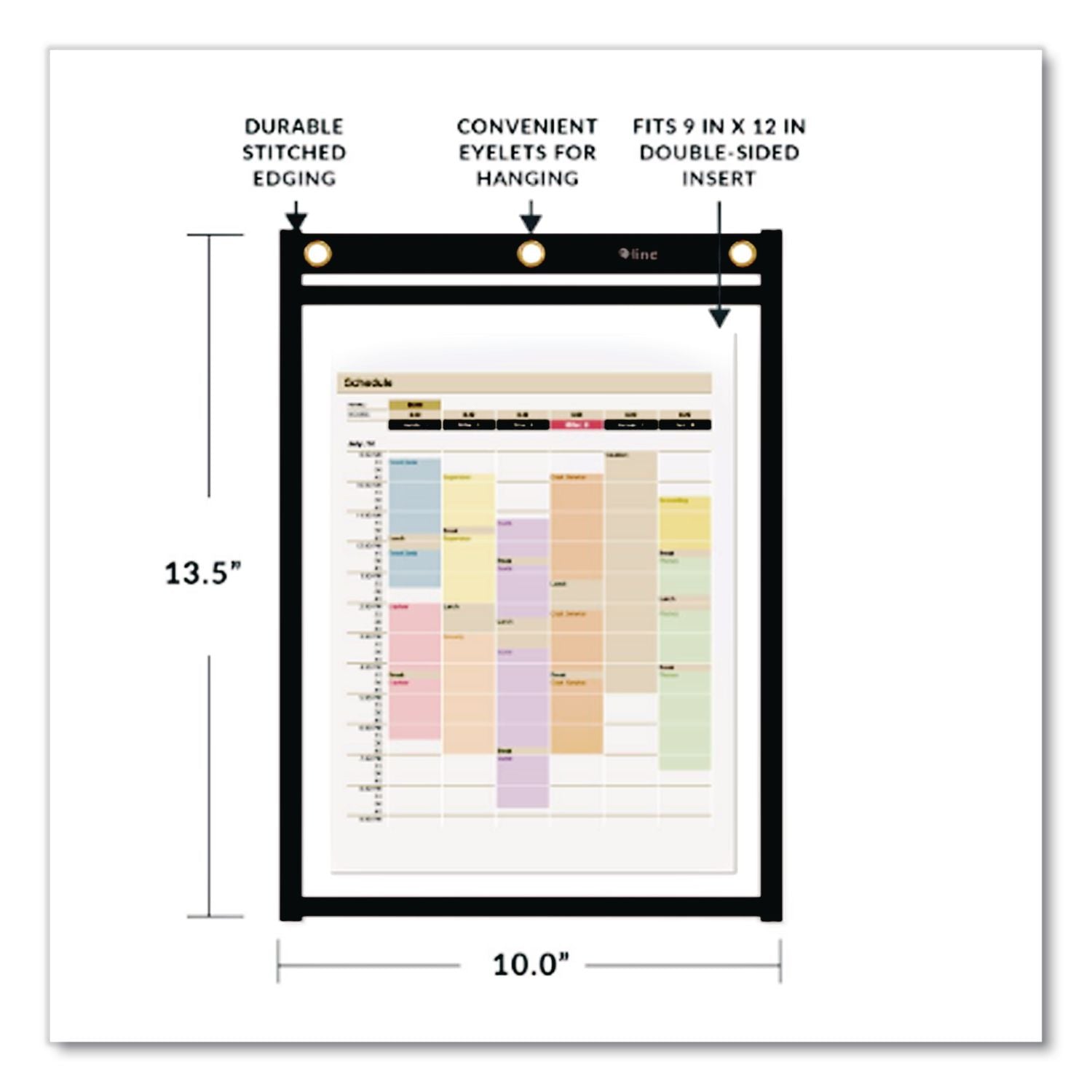 Heavy-Duty Super Heavyweight Plus Stitched Shop Ticket Holders, Clear/Black, 9 x 12, 15/Box