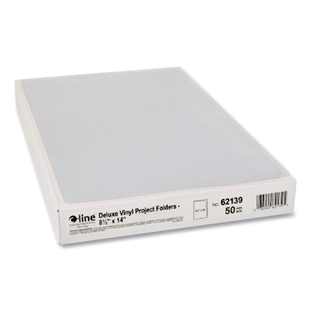 Deluxe Vinyl Project Folders, Legal Size, Clear, 50/Box
