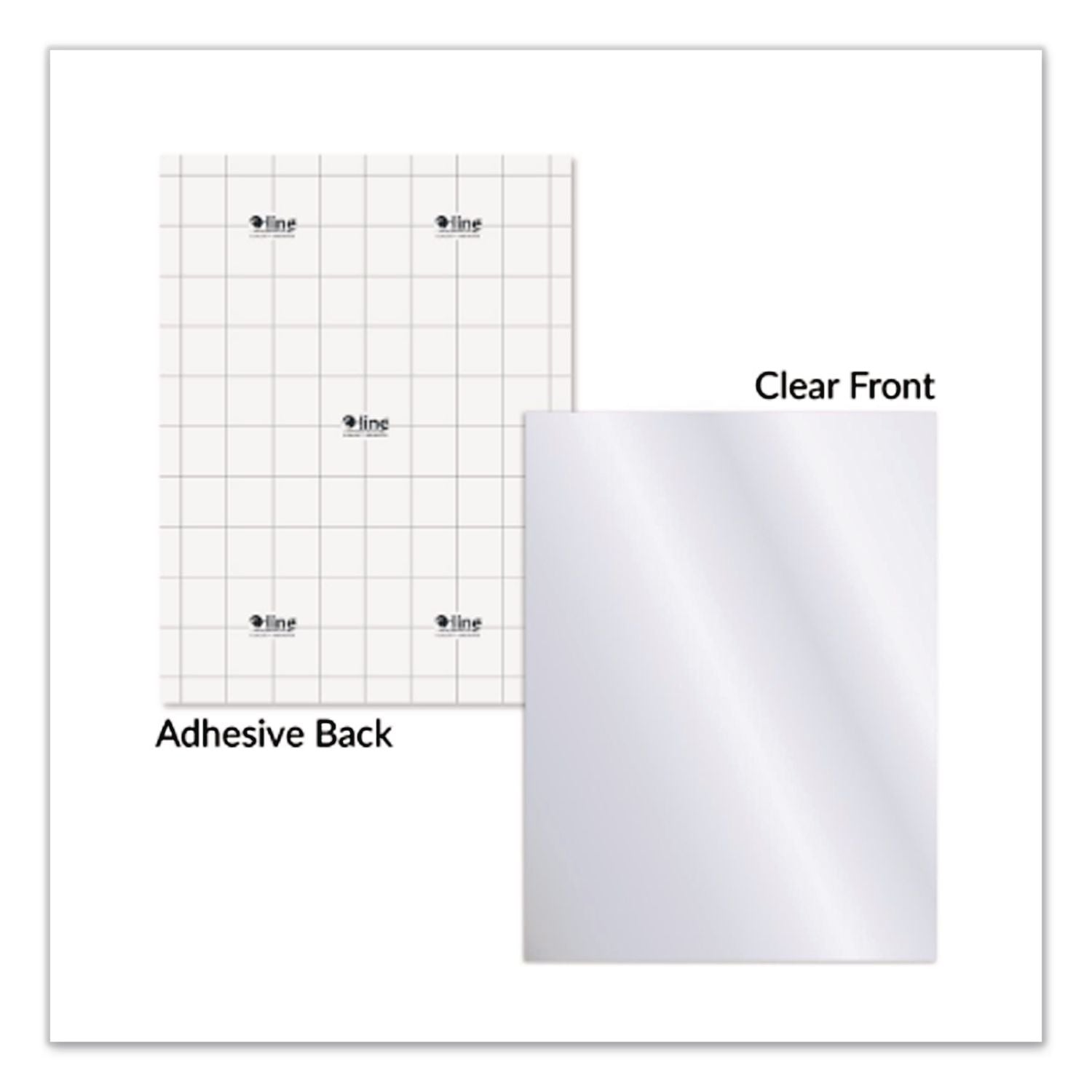 Cleer Adheer Self-Adhesive Laminating Film, 2 mil, 9" x 12", Non-Glare Clear, 50/Box