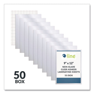 Cleer Adheer Self-Adhesive Laminating Film, 2 mil, 9" x 12", Non-Glare Clear, 50/Box